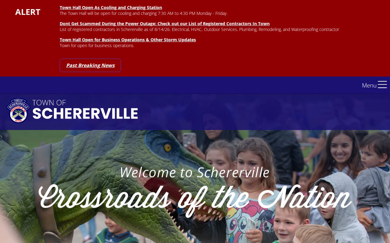 Town of Schererville official website and department access