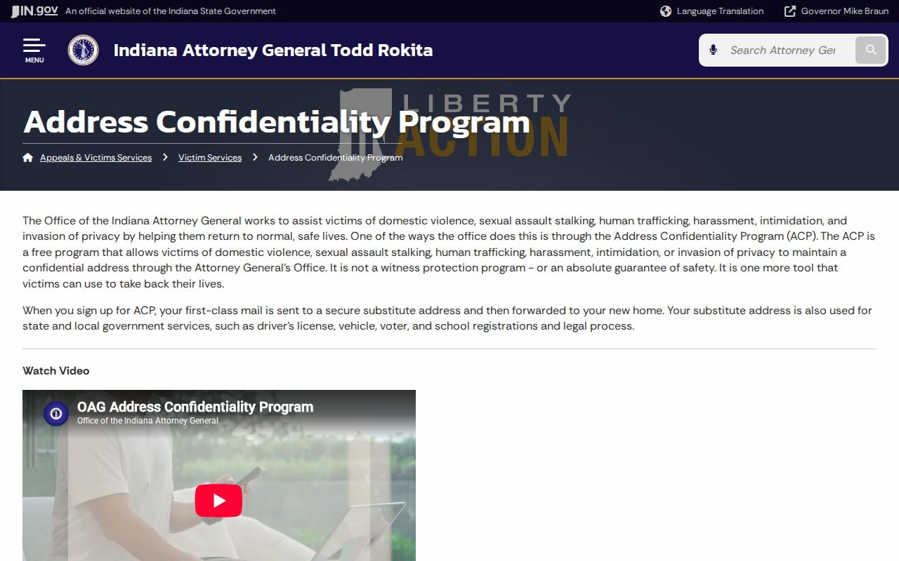 Schererville neighbors Indiana Address Confidentiality Program