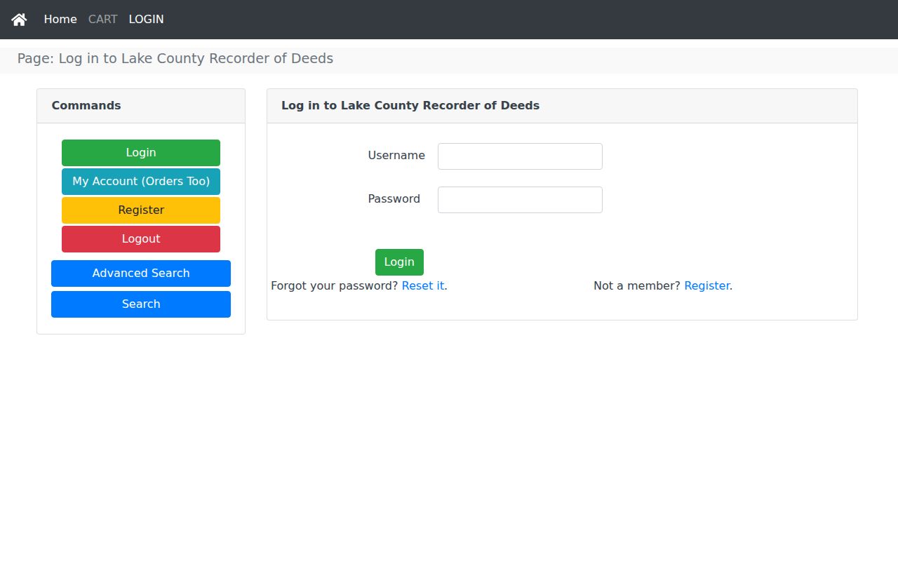 Lake County Recorder portal for a Schererville resident lookup