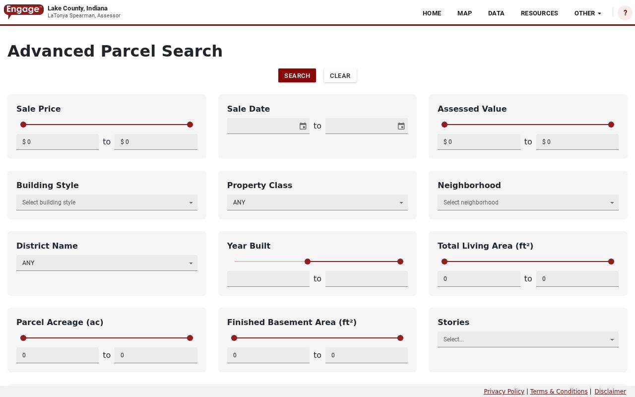 Schererville street directory Lake Assessor advanced search