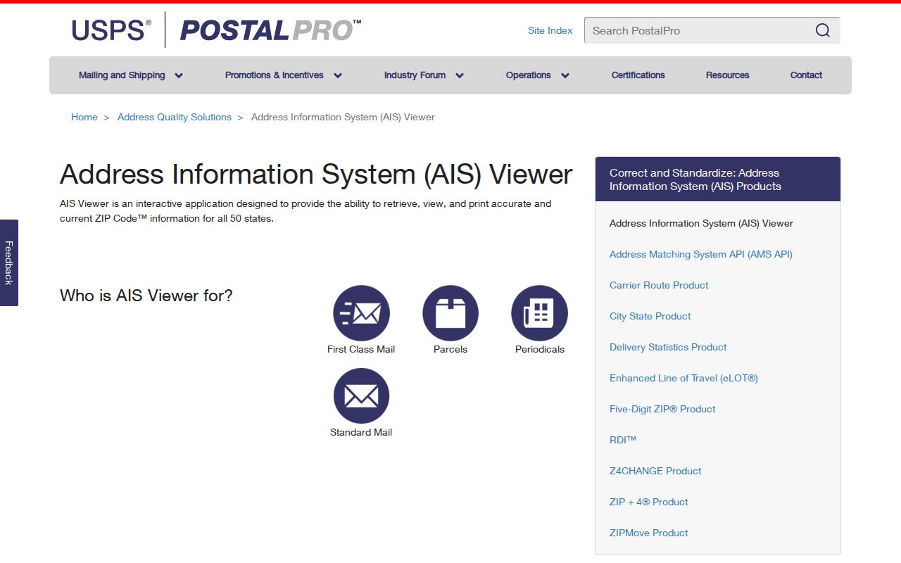 Schererville ZIP code directory USPS AIS Viewer